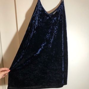 Blue velvet dress